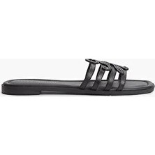 Tommy Hilfiger Th Kadın Script Flat Mule Deri Sandalet