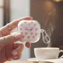 Caseonn Samsung Galaxy Buds 4 Kılıf Figürlü Transparan Kalp Pembe