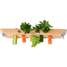 X-Perk Doğal Ahşap Tavşan Gine Domuzu Ginepig Kemirgen Sebze ve Meyve Askısı Boy 36 Santim