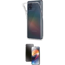 TKÇ  Galaxy A51 Kılıf Zirve Doku - Siyah 3D Antistatik Mat Seramik Nano Ekran Koruyucu