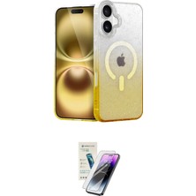 TKÇ Ieg™ Iphone 16 Kılıf Eksen Minimal Özel Seri - Şeffaf Pasifik Cam Ekran Koruyucu