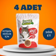Jungle Adult Instinct Sığır Etli Yaş Kedi Maması 4 x 100 gr
