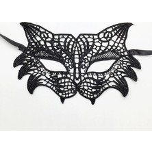 Go İthalat Siyah Renk Kedi Model Dantel Işleme Parti Maskesi (5224)