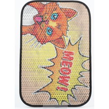 byasafkids Kedi Tuvaleti Paspası Pop-Art Tasarımlı Meow Yazılı