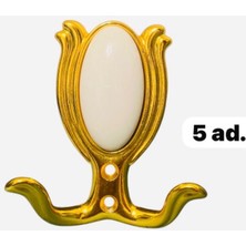5´li Portmanto Askı Gold Lüx Porselen Zamak Vidalar Dahil Vestiyer Elbise Askılığı Havlu Askılığı Için Uyumlu Sağlam ve Estetik