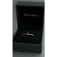 Wind Silver Kırmızı Kalp Yüzük Ayarlı 925 Ayar