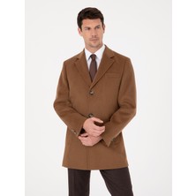 Cacharel Erkek Vizon Ex Slim Fit Yün Karışımlı Palto 50319242-VR052