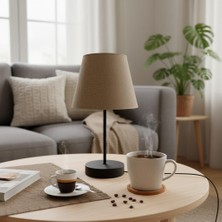 Elizim Home Lighting Flora Kumaş Kahverengi Abajur