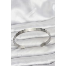 Pazarcan Çelik Gümüş Renk Ayetel Kürsi Yazılı Bileklik