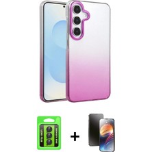 Marsilyan™- Galaxy A25 5g Kılıf Kıvılcım Minimal Özel Seri - Siyah 3D Antistatik Mat Seramik Nano Ekran Koruyucu + Siyah Raze Metal Kamera Lens