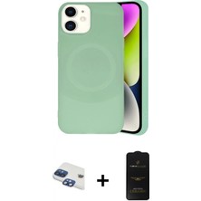 Marsilyan™- iPhone 11 Kılıf Ufuk Serisi - Siyah 6d Antistatik Mat Seramik Hayalet Nano Ekran Koruyucu + Lacivert Pers Alüminyum Kamera Lens