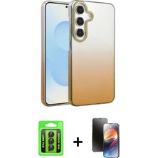 Marsilyan™- Galaxy A25 5g Kılıf Kıvılcım Minimal Özel Seri - Siyah 3D Antistatik Mat Seramik Nano Ekran Koruyucu + Siyah Raze Metal Kamera Lens