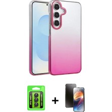 Marsilyan™- Galaxy A25 5g Kılıf Kıvılcım Minimal Özel Seri - Siyah 3D Antistatik Mat Seramik Nano Ekran Koruyucu + Siyah Raze Metal Kamera Lens