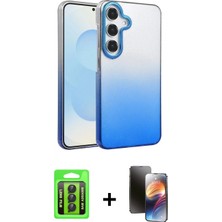 Marsilyan™- Galaxy A25 5g Kılıf Kıvılcım Minimal Özel Seri - Siyah 3D Antistatik Mat Seramik Nano Ekran Koruyucu + Siyah Raze Metal Kamera Lens