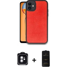 Marsilyan™- iPhone 11 Kılıf Kıvılcım Işık Serisi - Siyah 6d Antistatik Mat Seramik Hayalet Nano Ekran Koruyucu + Yeşil Pvd Metal Kamera Lens