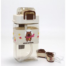 VeraGlobe Buğz Kapibara Desenli Pipetli Çocuk Matarası