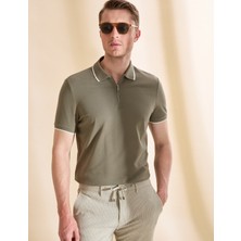 Pierre Cardin Erkek Haki Slim Fit Tişört 50327873-VR027