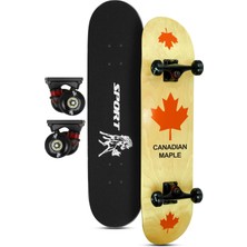 Delixa Kemik Teker Kaykay Semi- 8 Katman Yüzey Zımparalı Kaymaz Skateboard 80 cm Canadian Maple