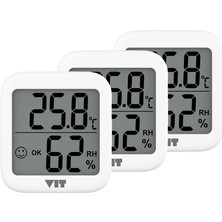Delixa 3'lü Iç Mekan Dijital Isı Nem Ölçer Termometre WVT17-02 Thermometer