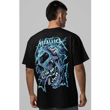 Sevbano Metallica Rock Metal Müzik Grubu Sırt Baskılı Unisex Oversize Tişört