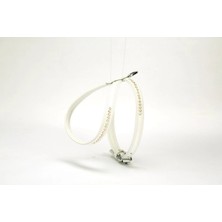 Colezium Taşlı Deri Köpek Göğüs Tasması 1,2 x 29-40 cm Beyaz