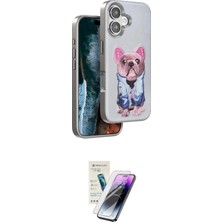 TKÇ Ieg™ Iphone 16 Kılıf Iz Minimal Koleksiyonu - Şeffaf Pasifik Cam Ekran Koruyucu