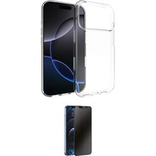 TKÇ Ieg™ Iphone 17 Pro Max Kılıf Zirve Doku - Siyah 3D Antistatik Hayalet Cam Ekran Koruyucu