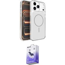 TKÇ  iPhone 17 Pro Kılıf Kutup Doku Serisi - Siyah Bilvis 5in1 5d Magic Hayalet Cam Ekran Koruyucu