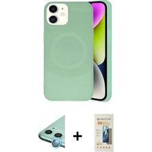 Marsilyan™- iPhone 11 Kılıf Ufuk Serisi - Siyah 6d Mat Seramik Hayalet Nano Ekran Koruyucu + Mavi Raze Metal Kamera Lens