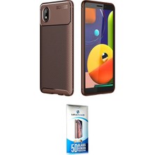 TKÇ Ieg™ Galaxy A01 Core Kılıf Eksen Form Prime - Siyah 5d Eko Cam Ekran Koruyucu