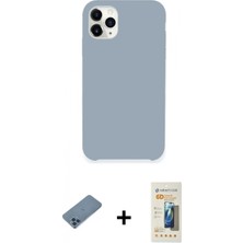 Marsilyan™- iPhone 11 Pro Kılıf Zirve Modern Özel Seri - Siyah 6d Mat Seramik Hayalet Nano Ekran Koruyucu + Mavi Shine Kamera Lens Koruma Cam