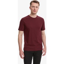 Pierre Cardin Erkek Bordo Regular Fit %100 Pamuk Bisiklet Yaka Basic Tişört 50325299-VR014