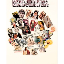 TT sticker 32 Adet Meme Mizah Bilim Sanat Sticker Set Bullet Journal Ajanda Tablet Laptop Etiket Çıkartma