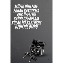 Nemere Kulak Içi Bluetooth Kulaklık Ekranlı Müzik Dinleme Çağrı Cevaplama Siyah