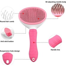 Colezium Karamel Kendini Temizleyen Tuşlu Kedi Köpek Tarağı Pembe 10 x 20 cm