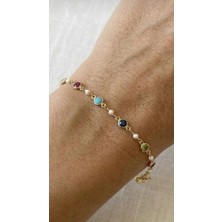 Wind Silver Renkli Mix Bileklik 925 Ayar