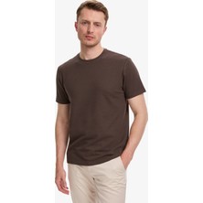 Pierre Cardin Erkek Koyu Kahverengi Regular Fit Tişört 50327857-VR084