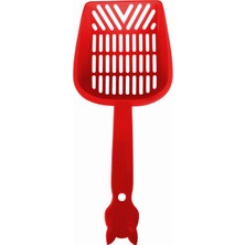 Colezium Ince Elekli Kedi Kumu Küreği Medium 10-25 cm Kırmızı