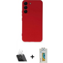 Marsilyan™- Galaxy S23 Plus Kılıf Ahenk Serisi - Şeffaf Polymer Nano Ekran Koruyucu + Şeffaf Kamera Lens Koruma Cam