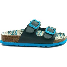 Superfit Ortopedik Çocuk Terlik Çift Bantlı P 800111-8160 Laci Futbol Blau / Mehrfarbıg