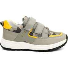 Ortoplus Spor Deri Ortopedik Çocuk Ayakkabı F SB2095 Gri - Sarı