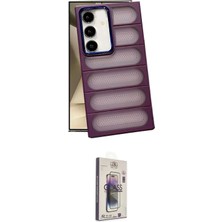 TKÇ  Galaxy S24 Kılıf Yadigar Doku Özel Seri - Siyah Bilvis 3D Cam Ekran Koruyucu