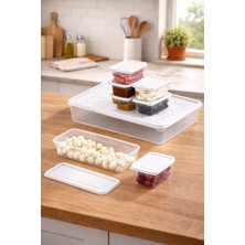 Kazen Home Kazen 16 Parça 7 Bölmeli Kapaklı Multi Saklama Seti Beyaz