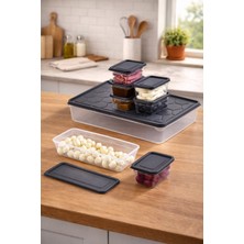 Kazen Home Kazen 16 Parça 7 Bölmeli Kapaklı Multi Saklama Seti Siyah