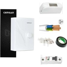 Cemsan C7 Elektrikli Şofben + 4mt Kablo Dahil Takım Montaja Hazır Set