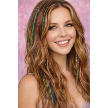 Bkmc Hair Tinsel Renkli Saç Simi 5 Li Seti – Parlak Parti Saç Aksesuarı (5 Parça)