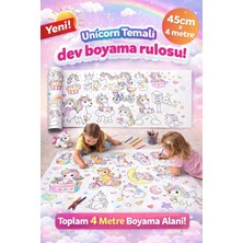 Haydi Dekor Unicorn Temalı Dev Boyama Rulosu 4 Metre – 45 cm Genişlik | Çocuklar Için Dev Boyama Kağıdı | Eğitici Aktivite Rulosu