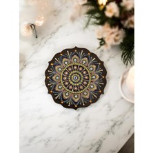 Berra Ceramic El Yapımı Mandala Desenli Dekoratif Seramik Tabak 18 cm – Duvar & Masa Süsü