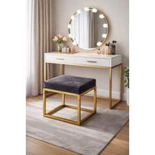 Todek Home Pure Gold Ayaklı Babyface Puf 50X40X45 cm - Modern Bench