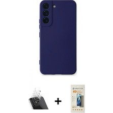 Marsilyan™- Galaxy S23 Plus Kılıf Ahenk Serisi - Siyah 6d Mat Seramik Hayalet Nano Ekran Koruyucu + Şeffaf Kamera Lens Koruma Cam